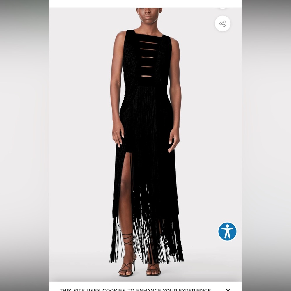 Hervé Léger Women's Fringed Bandage Gown black